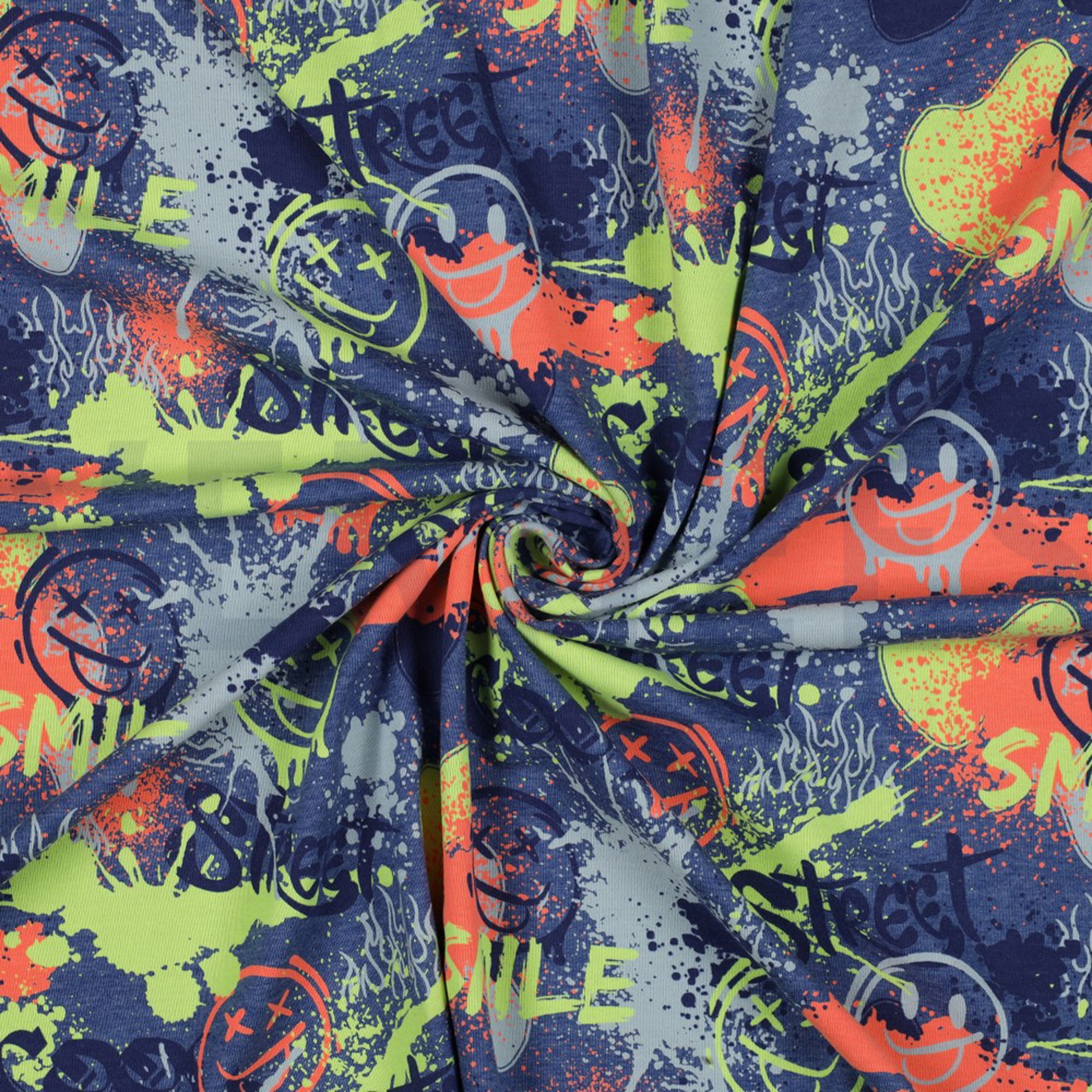 JERSEY MELANGE NEON GRAFFITI NAVY MELANGE (high resolution) #2