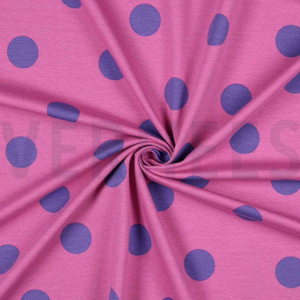 FRENCH TERRY BIG DOTS FUCHSIA #2