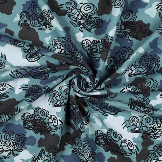 FRENCH TERRY CAMOUFLAGE TRUCKS BLEU #7