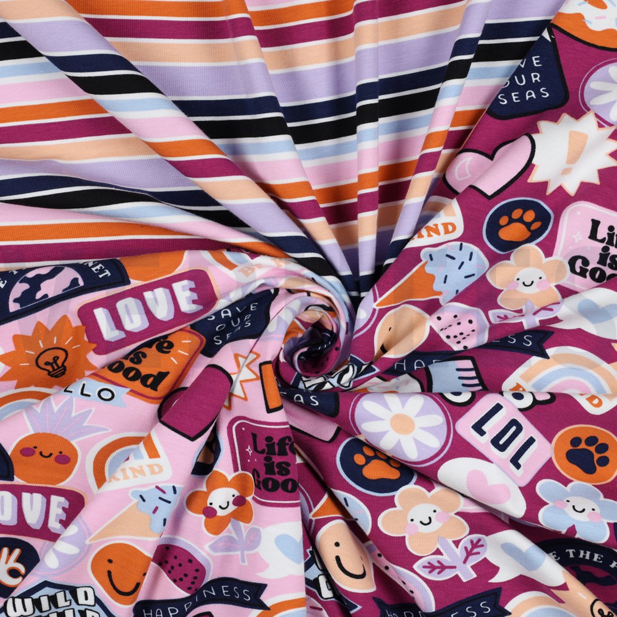 JERSEY PATCHES AND STRIPES LIGHT PINK (high resolution) #2