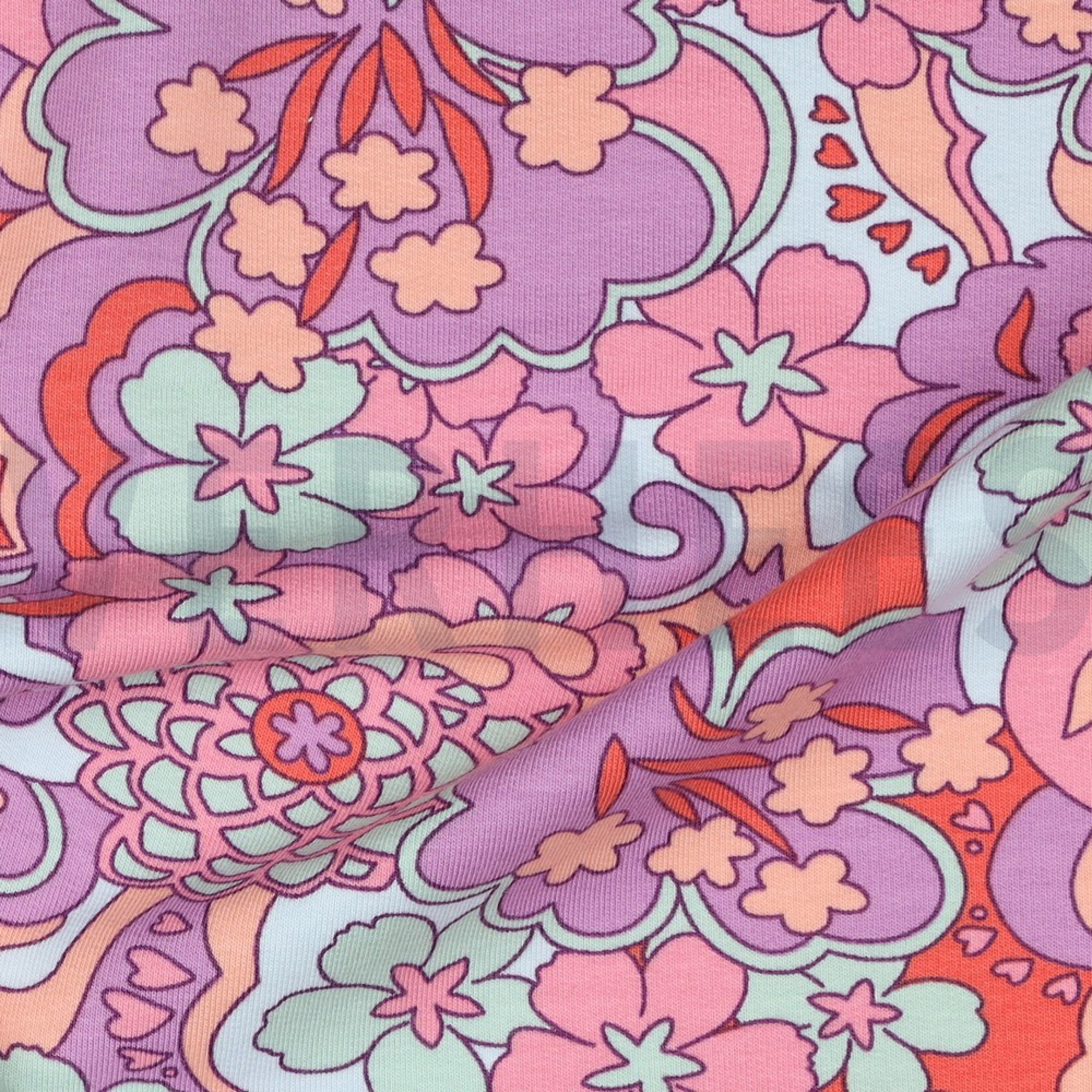 FRENCH TERRY ABSTRACT FLOWERS PURPLE (high resolution) #2