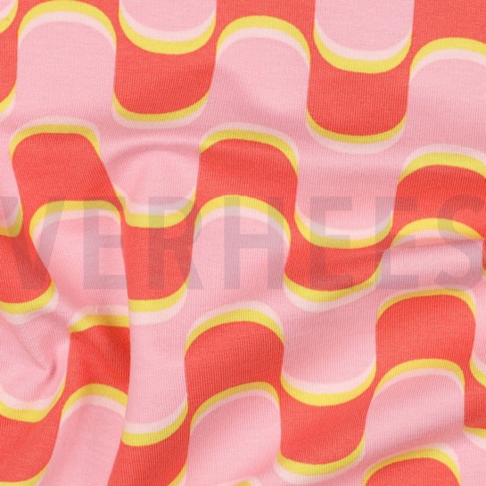 FRENCH TERRY ABSTRAKTE BLUMEN ROSA #7