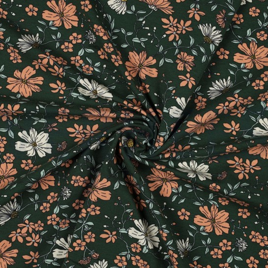JERSEY FLEURS VERT FONCÉ #7