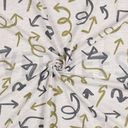 JERSEY MELANGE PFEILE BEIGE MELIERT #7