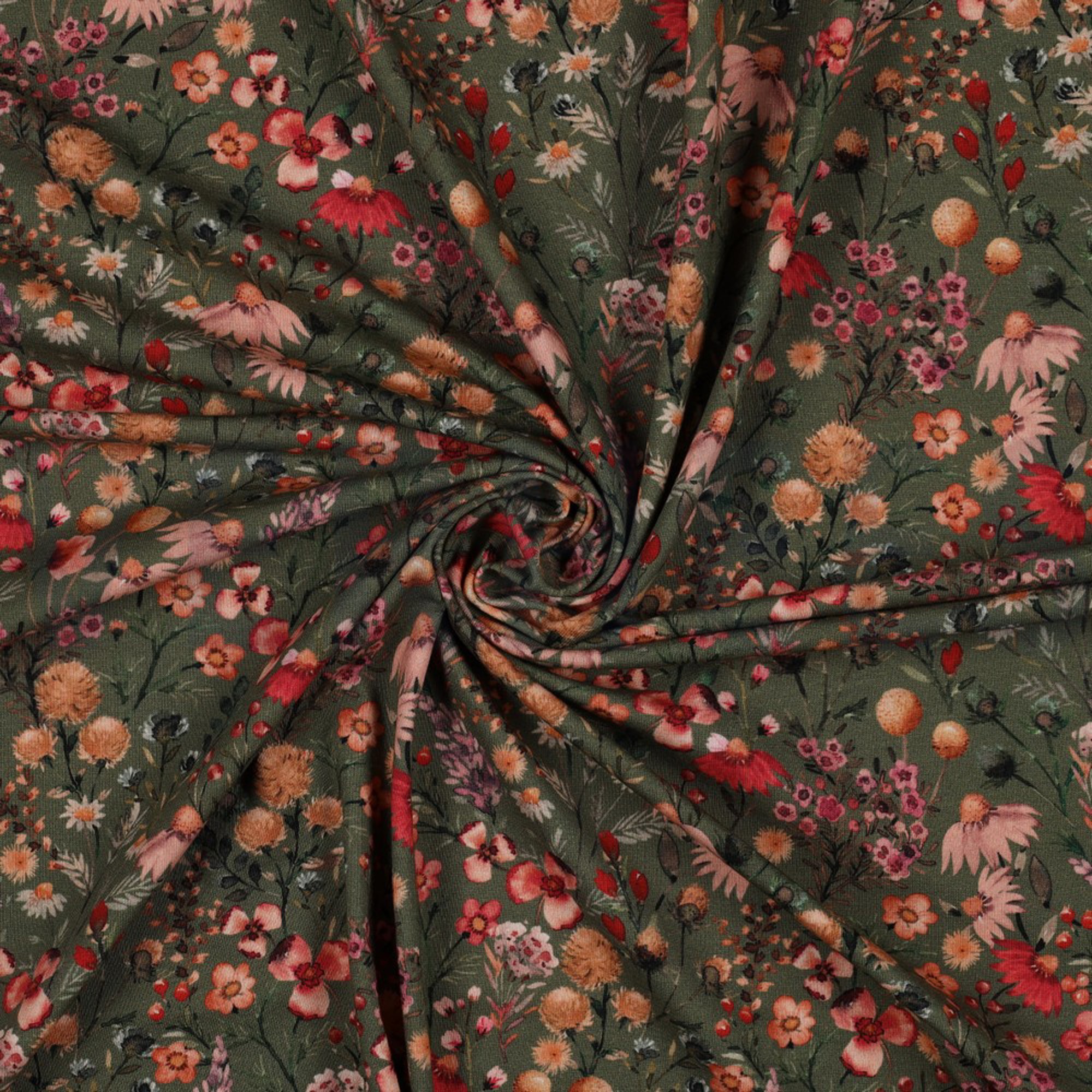 JERSEY DIGITAL FLOWERS ARMY GREEN (high resolution) #2