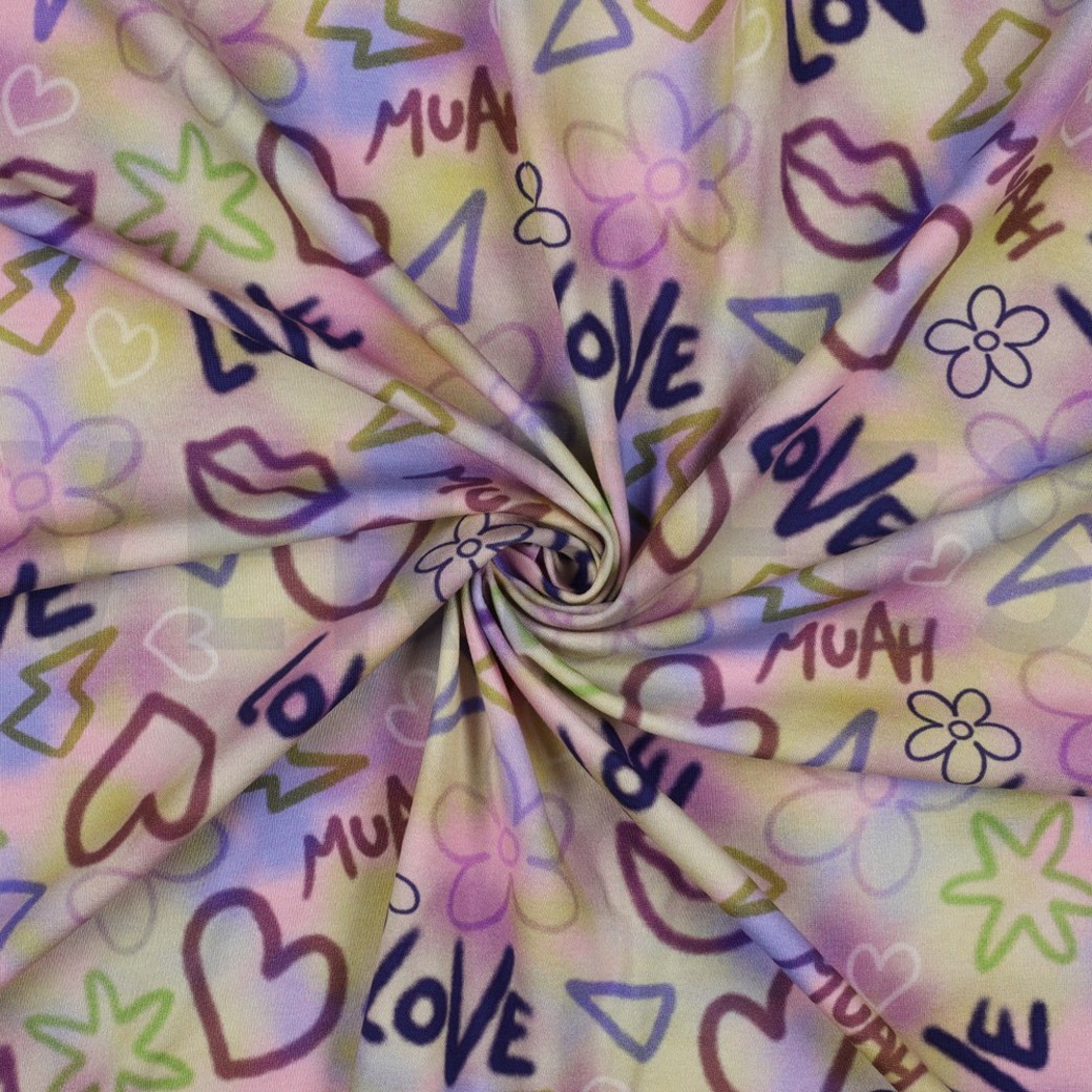JERSEY DIGITAL GIRLY GRAFFITI LIGHT PINK #2