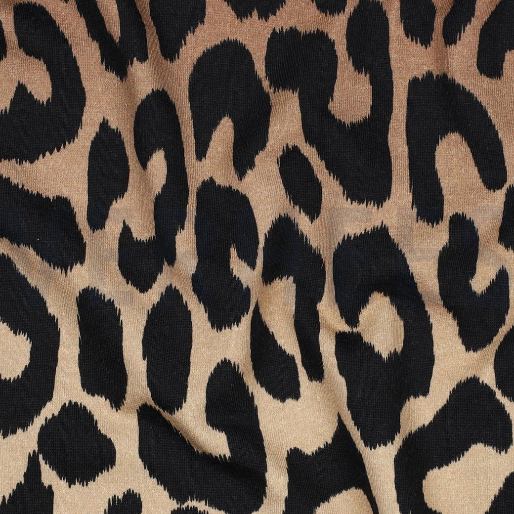 FRENCH TERRY DIGITAL ANIMAL SKIN LIGHT BROWN #2