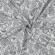 FINE POPLIN RETRO COLOURABLE BLACK/WHITE (thumbnail) #2