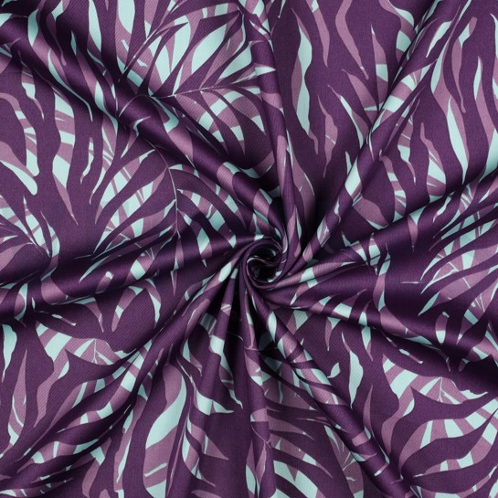 COTTON SATIN LEAVES PURPLE #7