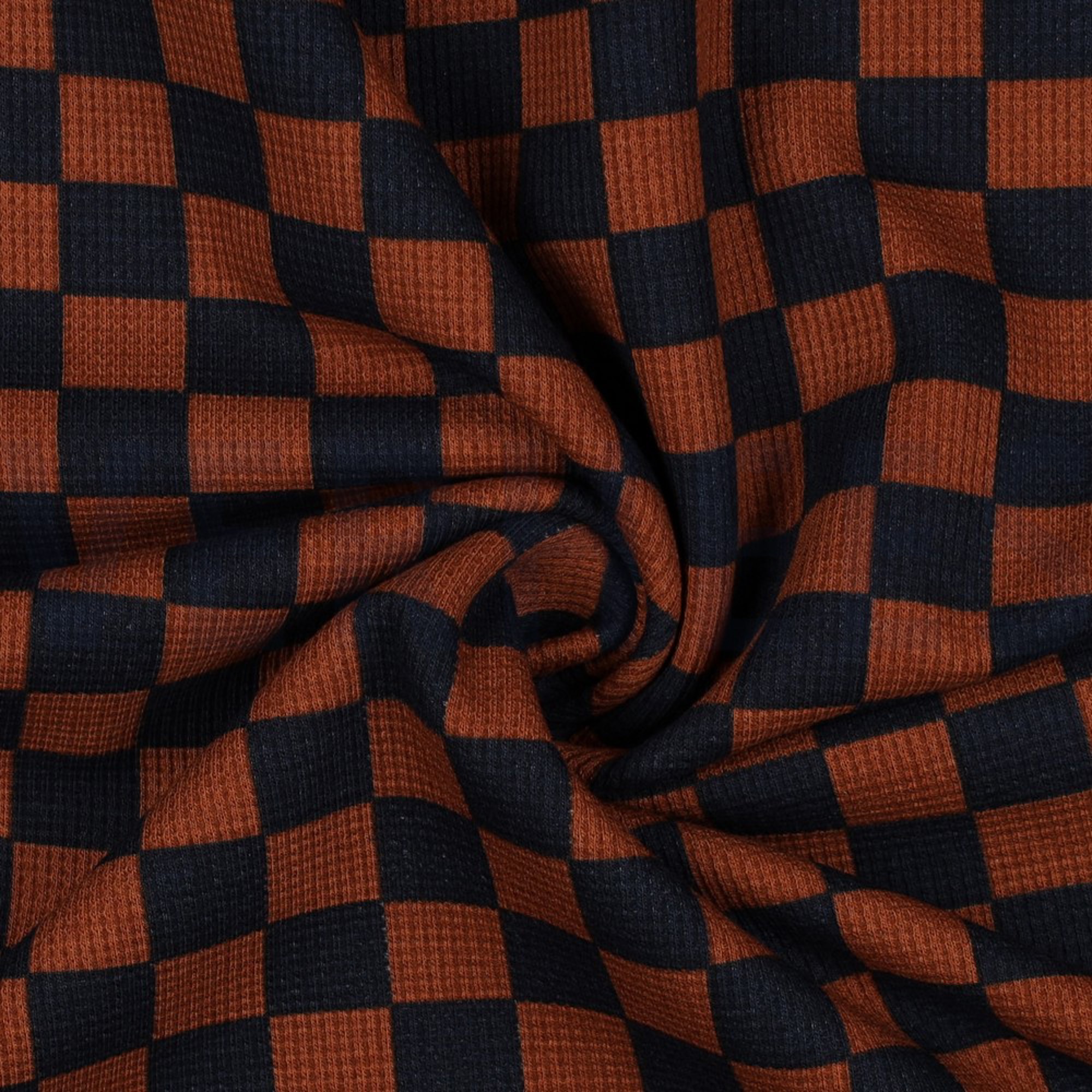 WAFFLE JERSEY CHECK BROWN (high resolution) #2