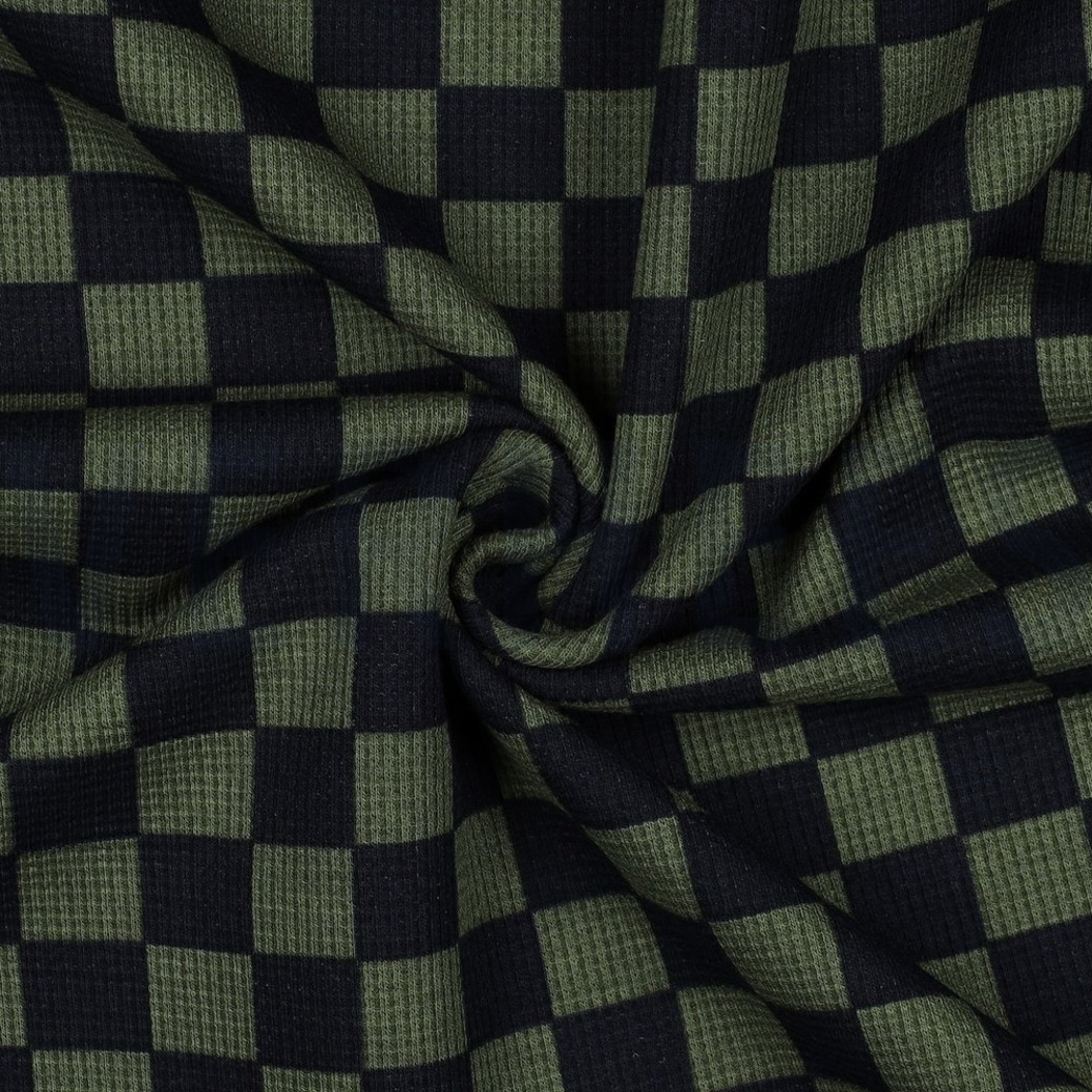 WAFFLE JERSEY CHECK ARMY GREEN #2