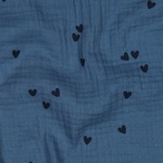 DOUBLE GAUZE SMALL HEARTS INDIGO (thumbnail) #2