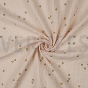 DOUBLE GAUZE SMALL HEARTS SAND (thumbnail) #2