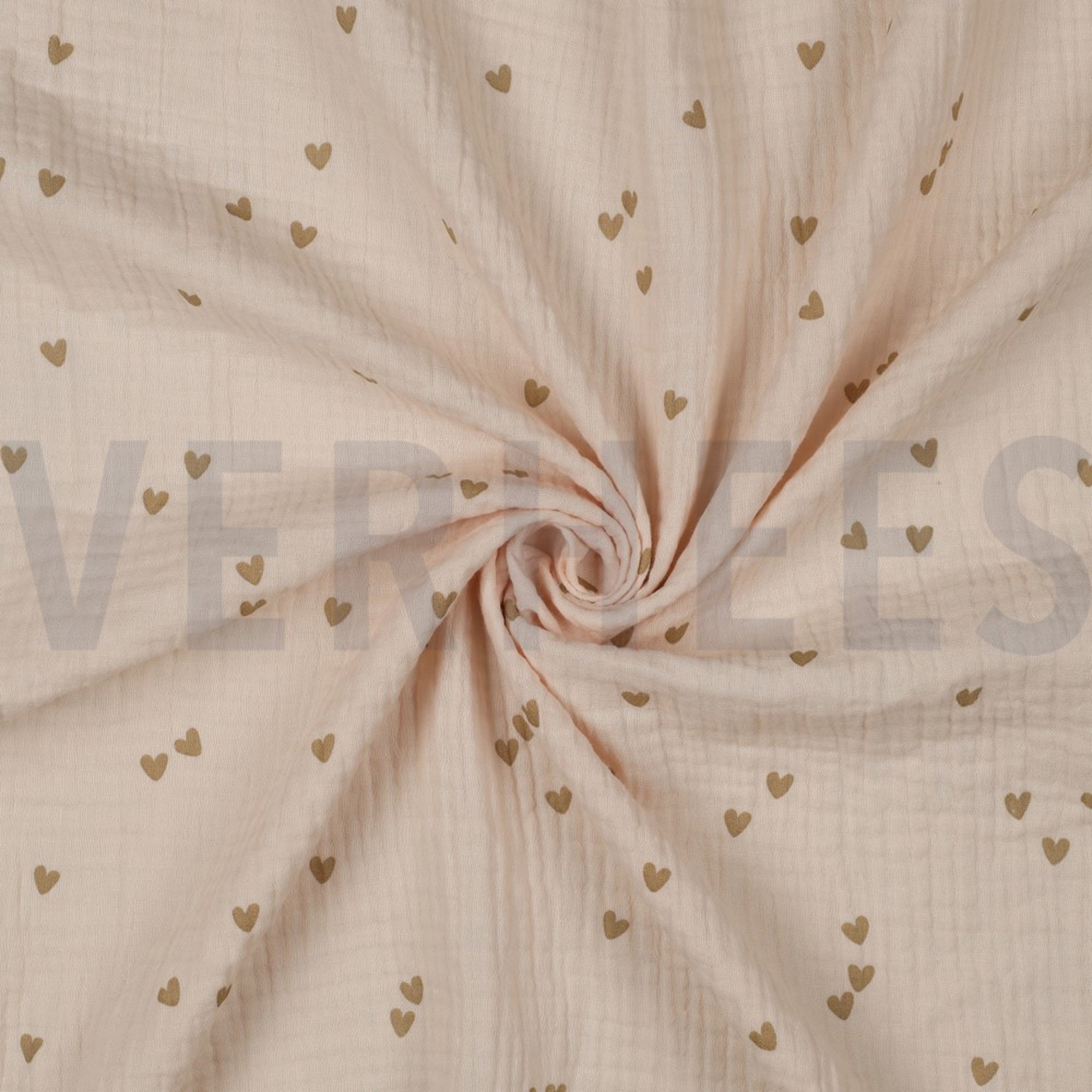 DOUBLE GAUZE SMALL HEARTS SAND (high resolution) #2