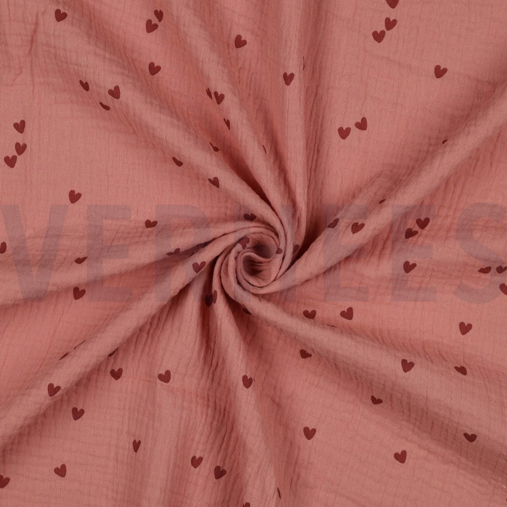 DOUBLE GAUZE SMALL HEARTS BLUSH #2