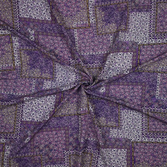 VISCOSE RADIANCE DIGITAL PATCHWORK VIOLET #7
