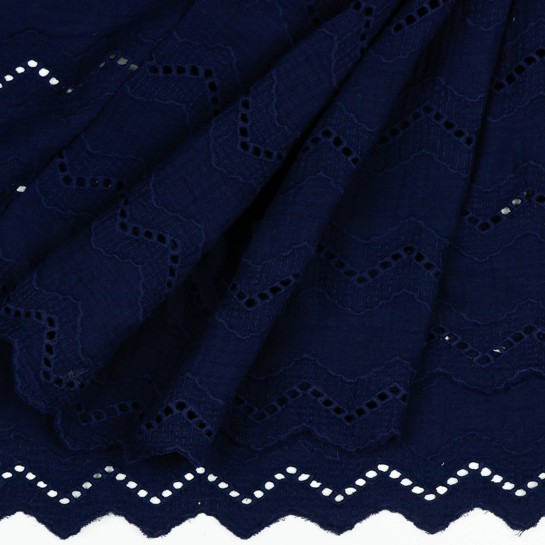 DOUBLE GAUZE TWO-SIDE BORDER NAVY #7