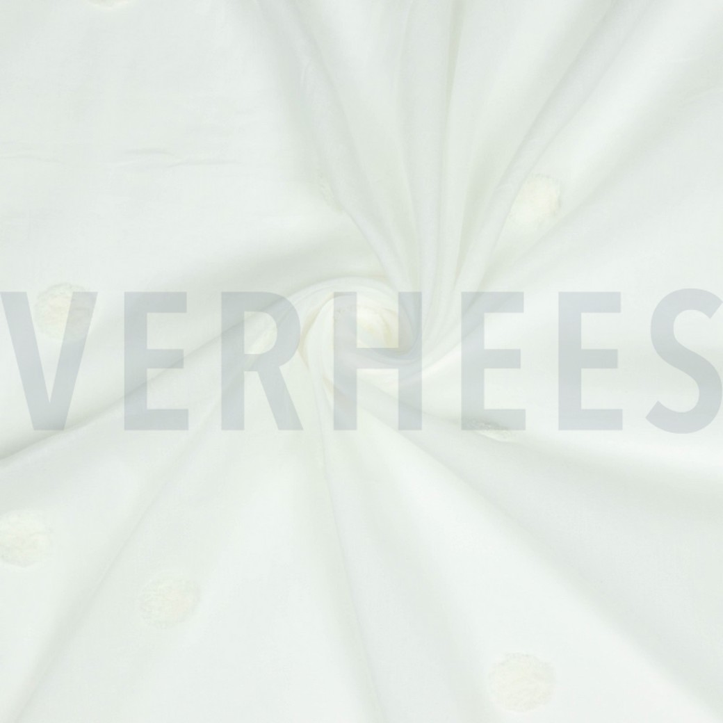 COTTON VOILE DOTS WHITE / WHITE #2