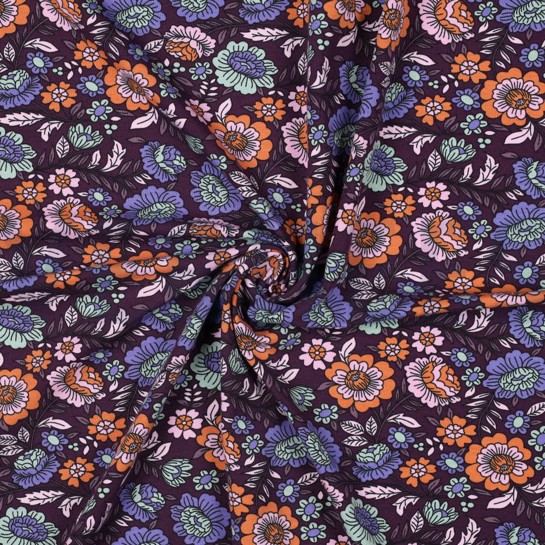 JERSEY BLOEMEN DONKERPAARS #7