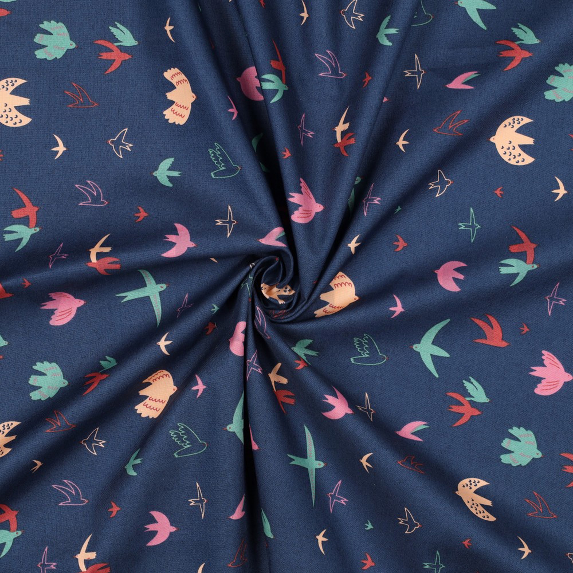 FINE POPLIN BIRDS NAVY (high resolution) #2