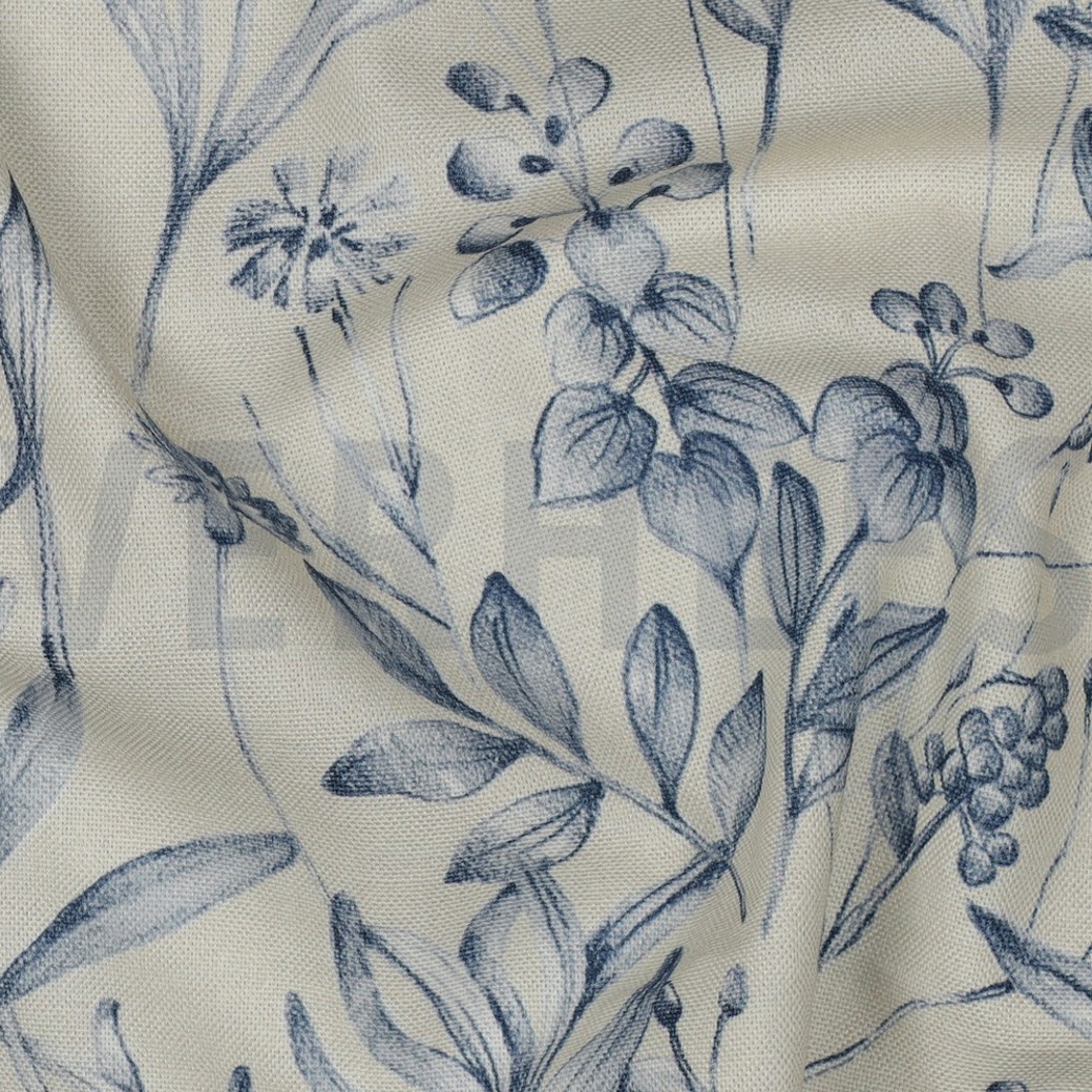 CANVAS DIGITAL FLOWERS BLUE #2