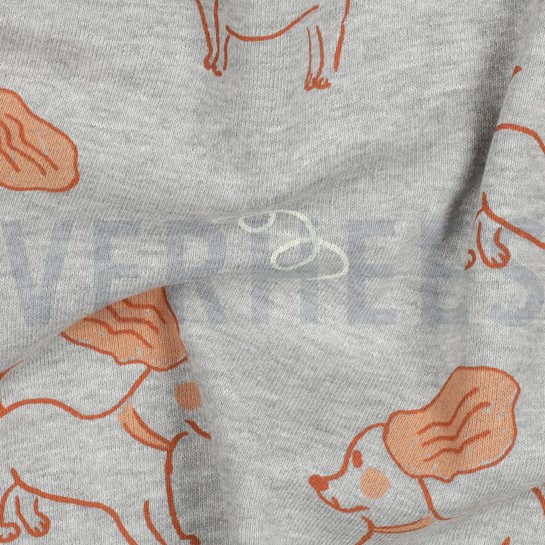 SWEAT MELANGE HUNDE HELLGRAU MELIERT #7