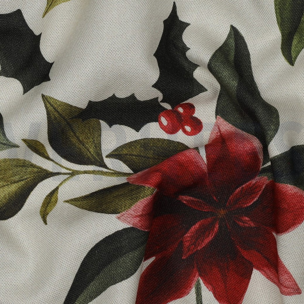 CANVAS DIGITAL CHRISTMAS FLOWERS LINEN LOOK #2