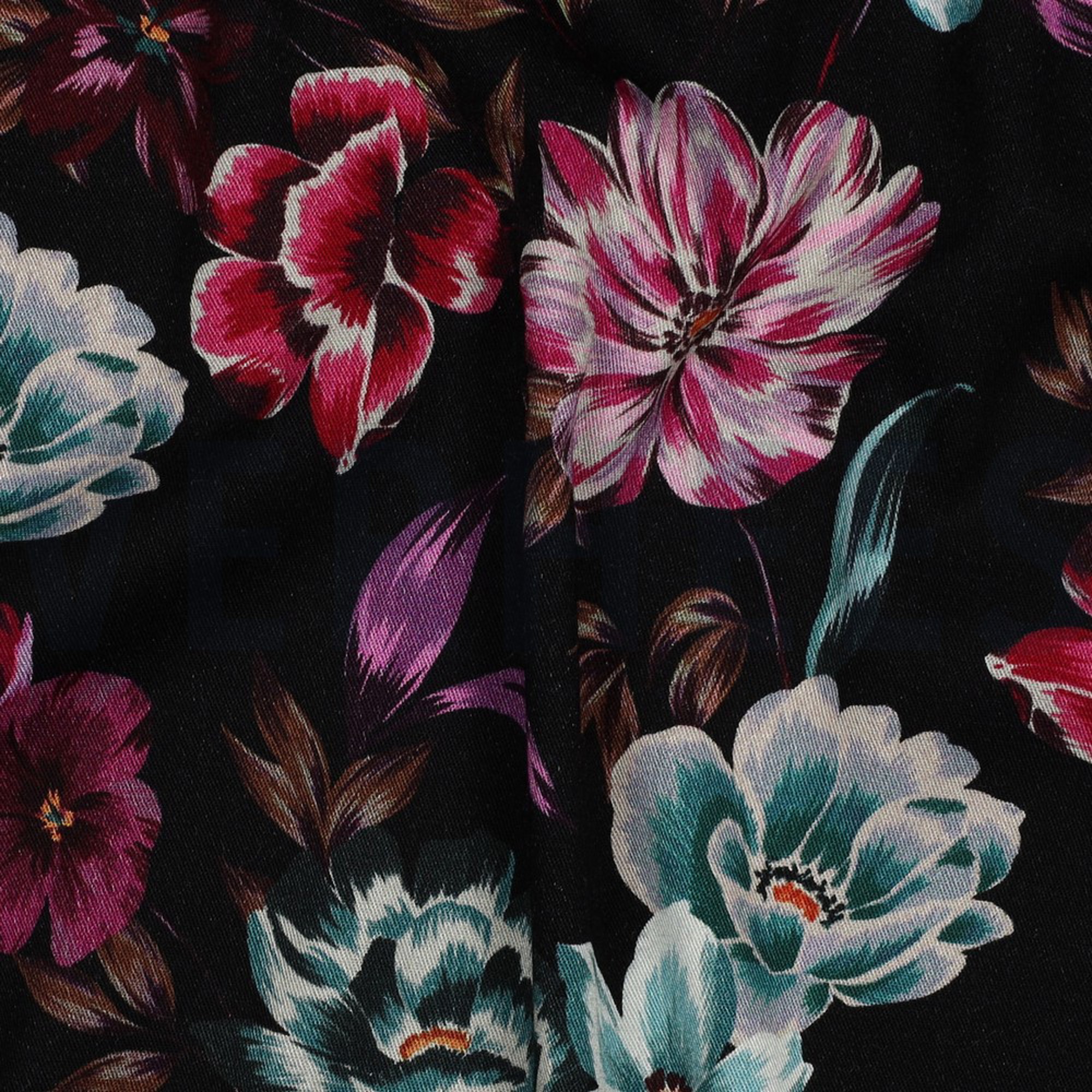ROSELLA STRETCH DIGITAL FLOWERS BLACK (high resolution) #2
