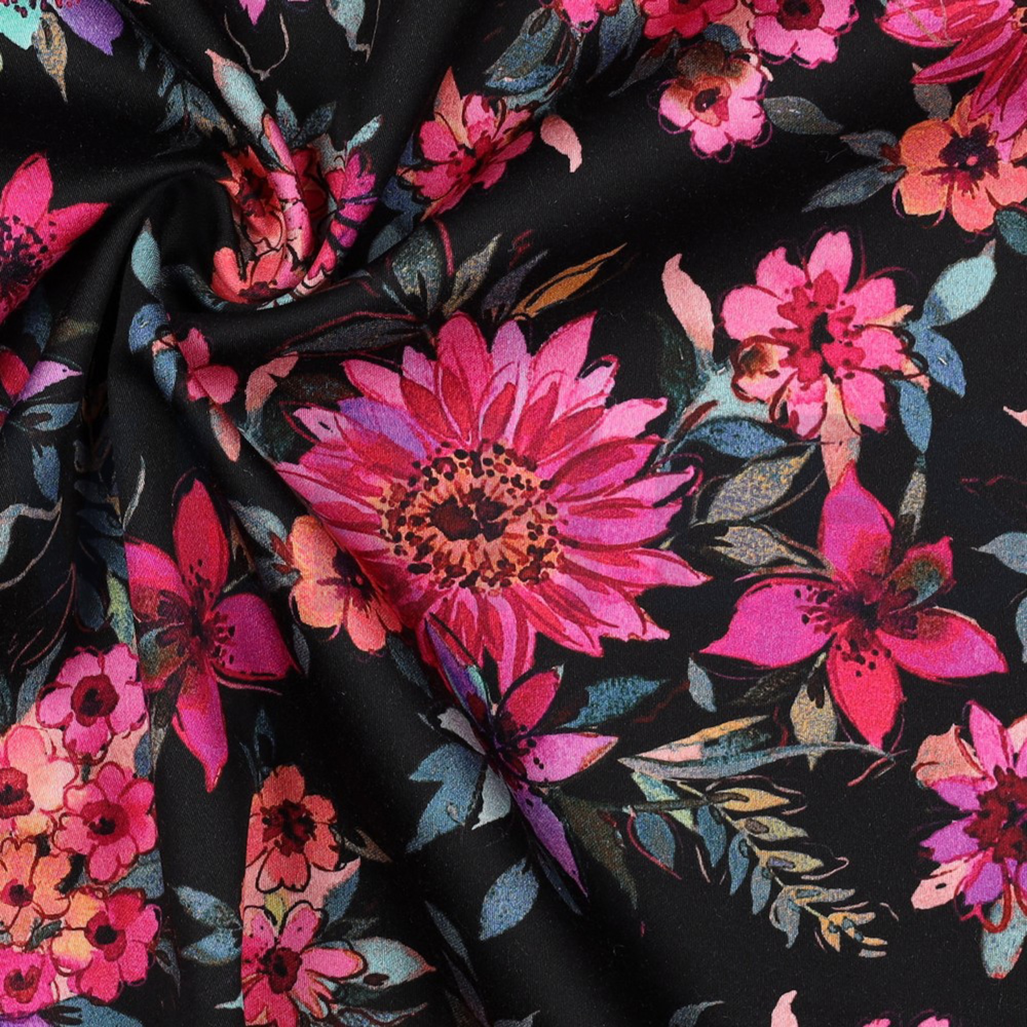 COTTON SATIN DIGITAL FLOWERS BLACK (high resolution) #2