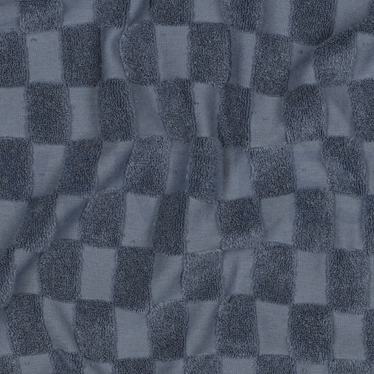 COTTON TOWELLING KNIT CHECKS BLUE #7