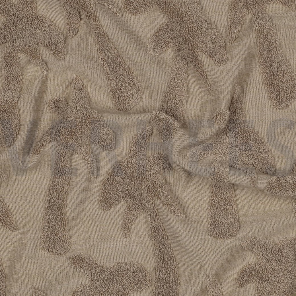 COTTON TOWELLING KNIT PALMTREES SAND #2