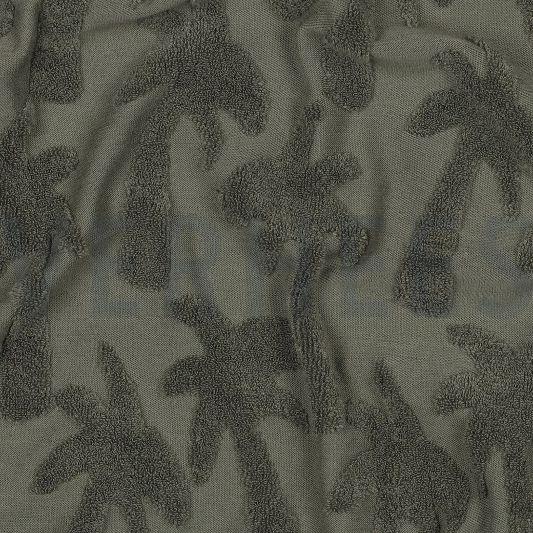 COTTON TOWELLING KNIT PALMTREES ARMY #2