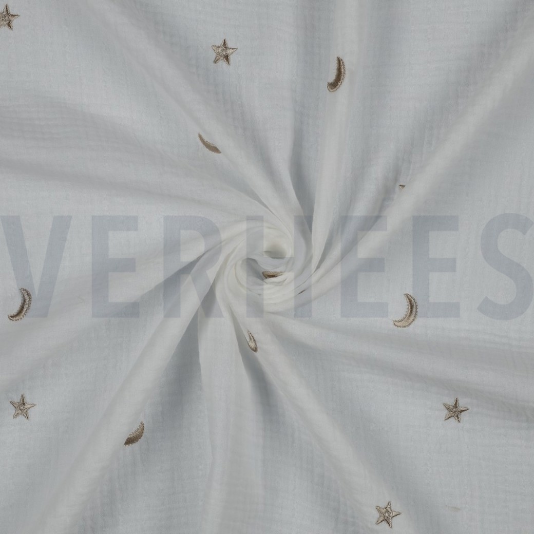 DOUBLE GAUZE EMBROIDERY STARS OFF-WHITE #2