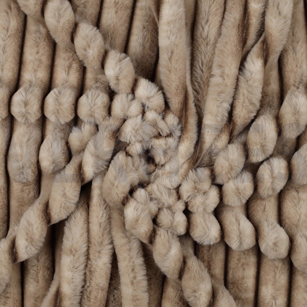 FAUX FUR STRIPES SAND #2