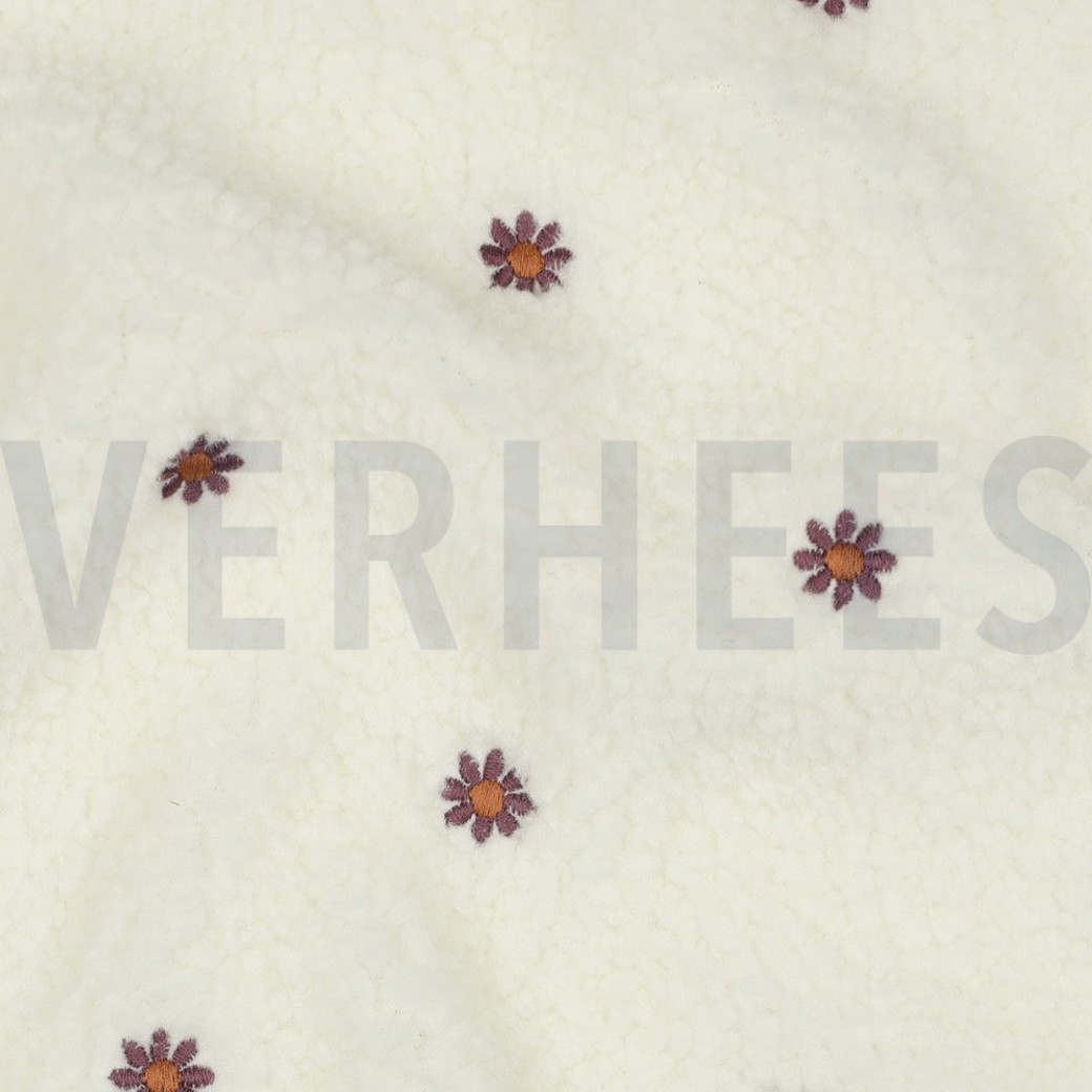TEDDY EMBROIDERY FLOWERS ECRU #2