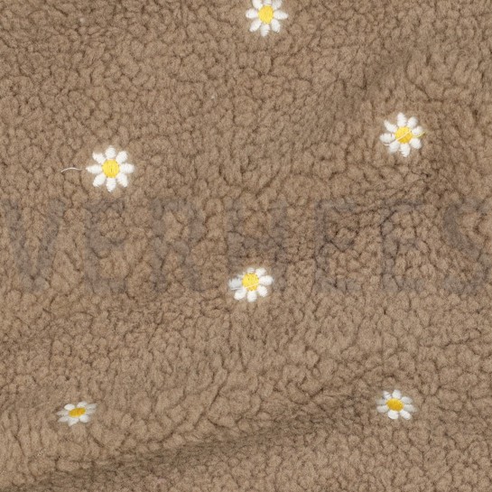 TEDDY EMBROIDERY BLOEMEN TAUPE #7