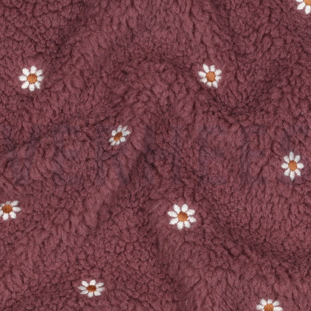 TEDDY EMBROIDERY FLOWERS ROSEWOOD #2