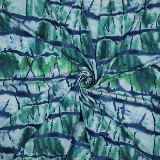 VISKOSE RADIANCE DIGITAL ABSTRAKT BLAU #7