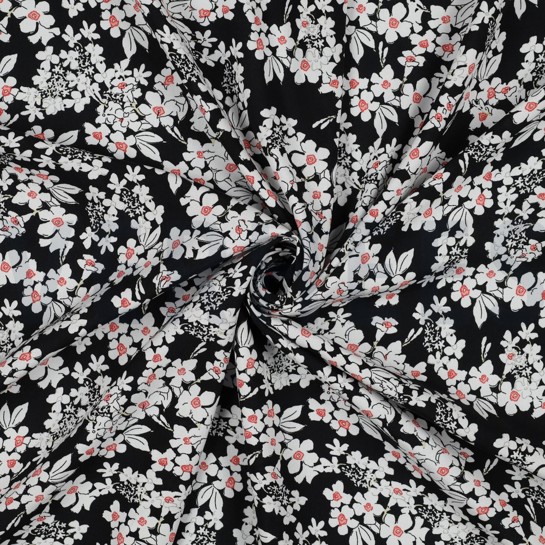 VISKOSE RADIANCE BLUMEN SCHWARZ #7