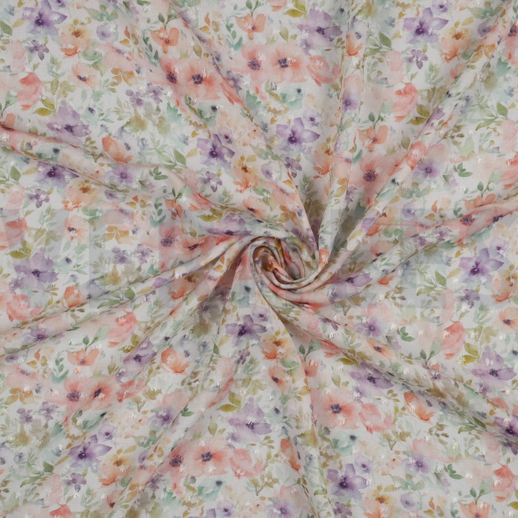 VISCOSE DOBBY DIGITAL FLOWERS PASTEL #2