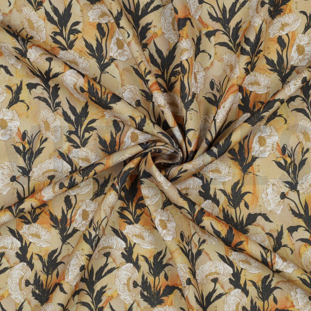 VISCOSE LUREX DIGITAL FLOWERS OCHRE #2