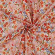 COTTON VOILE DIGITAL FLOWERS PEACH (thumbnail) #2