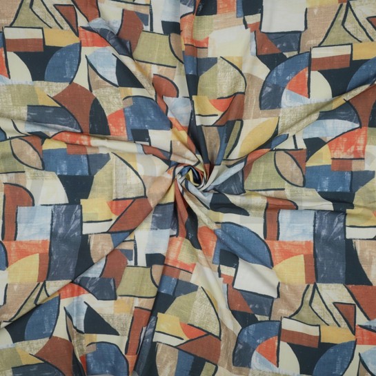 VISCOSE RADIANCE DIGITAL ABSTRAIT BLEU #7