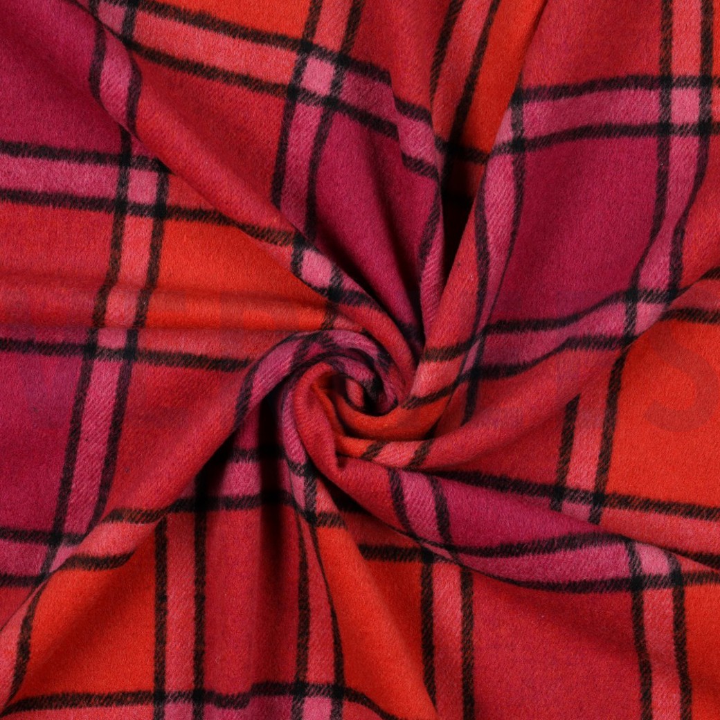 BRUSHED CHECK CERISE #2