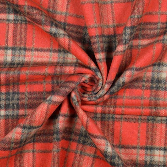 GEBÜRSTETER MANTELLSTOFF KAROS ORANGE #7