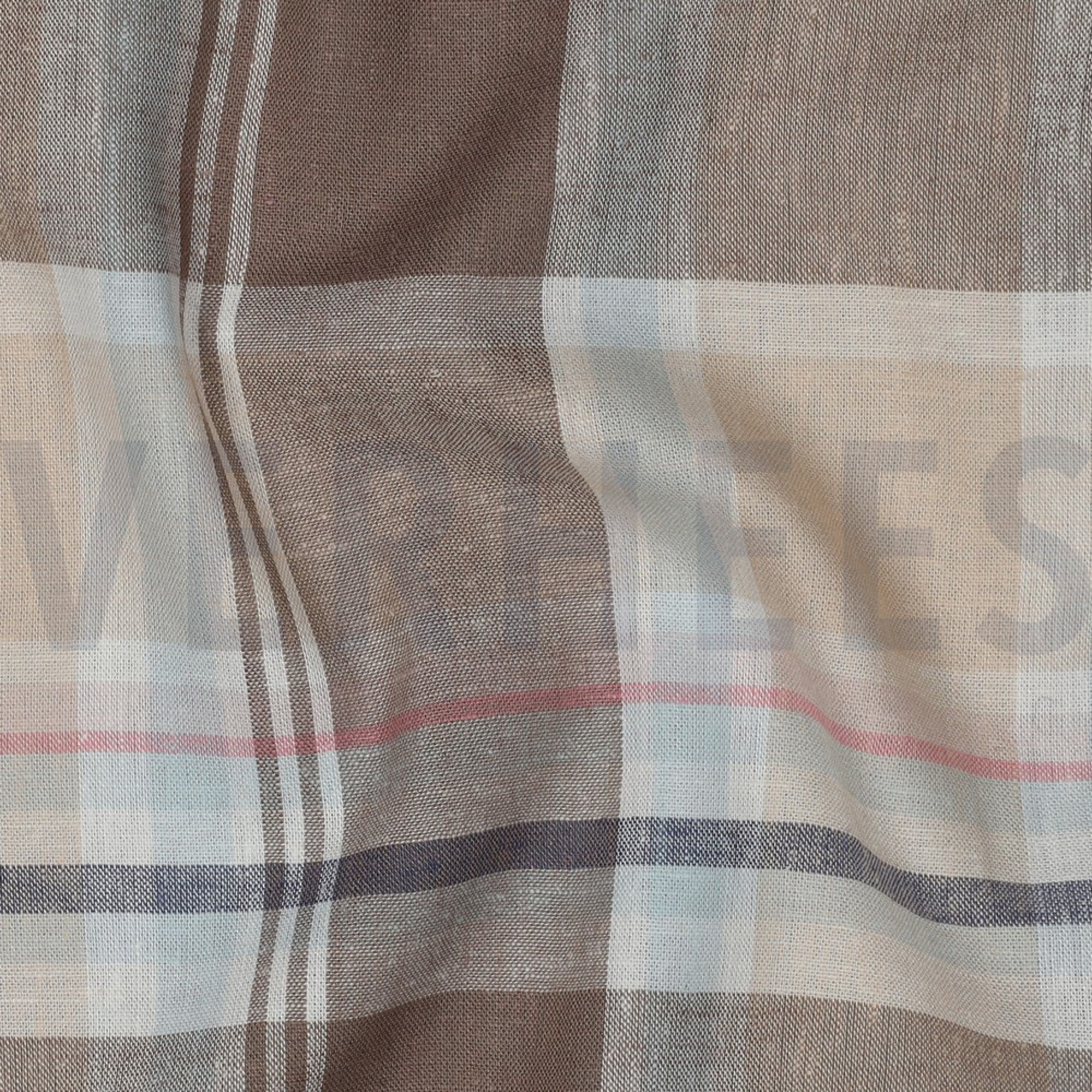 LINEN VISCOSE YARN DYED CHECKS TAUPE (high resolution) #2