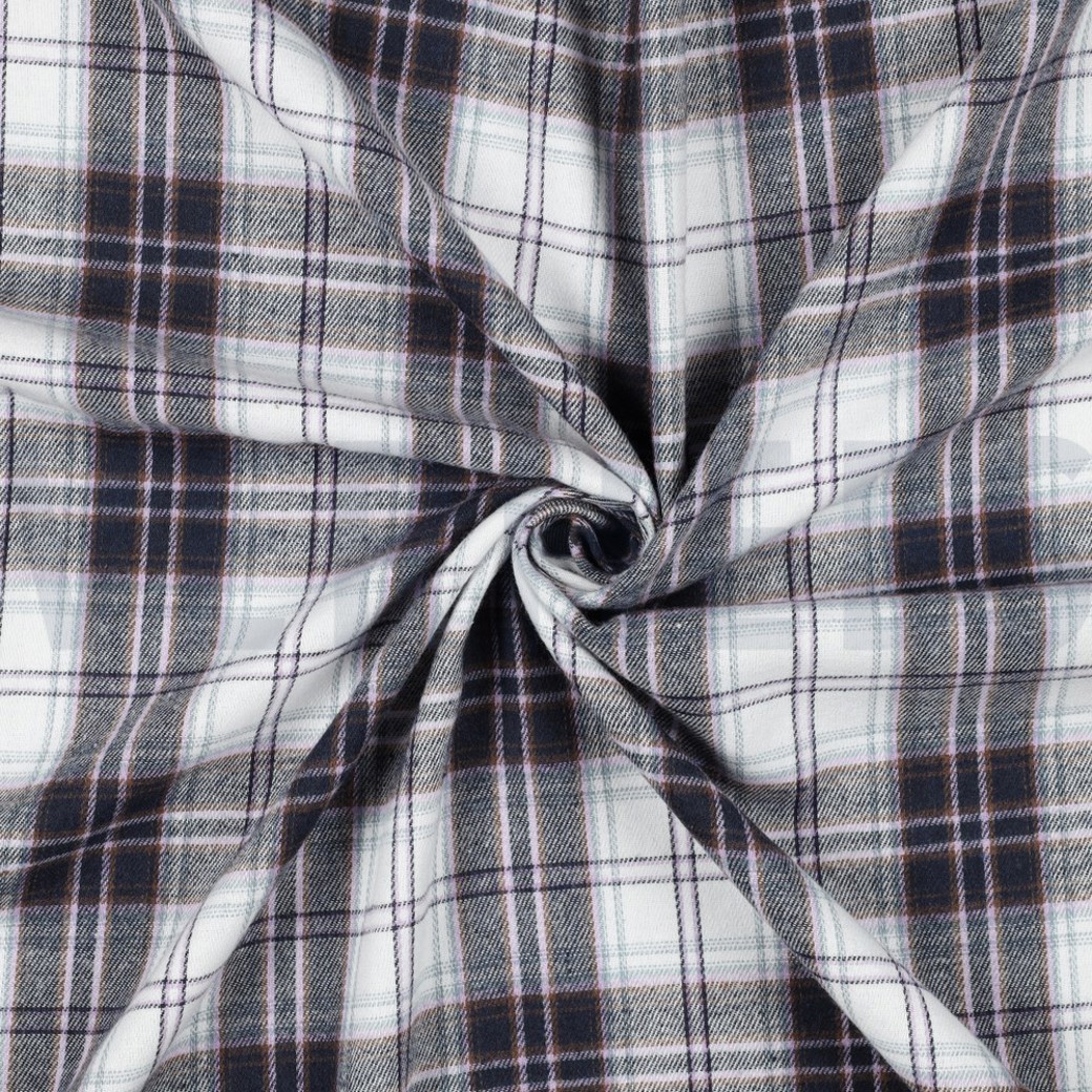 BRUSHED YARN DYED CHECKS NAVY #2
