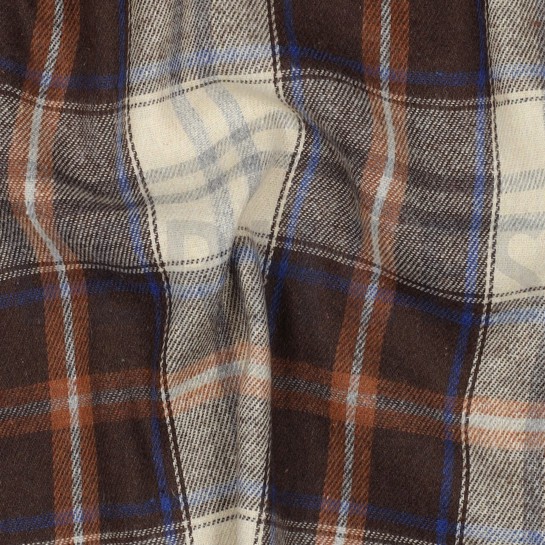 GEBÜRSTETER MANTELSTOFF GARNGEFÄRBT KAROS BRAUN #7