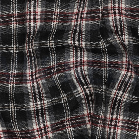 BRUSHED YARN DYED CHECKS BLACK #7