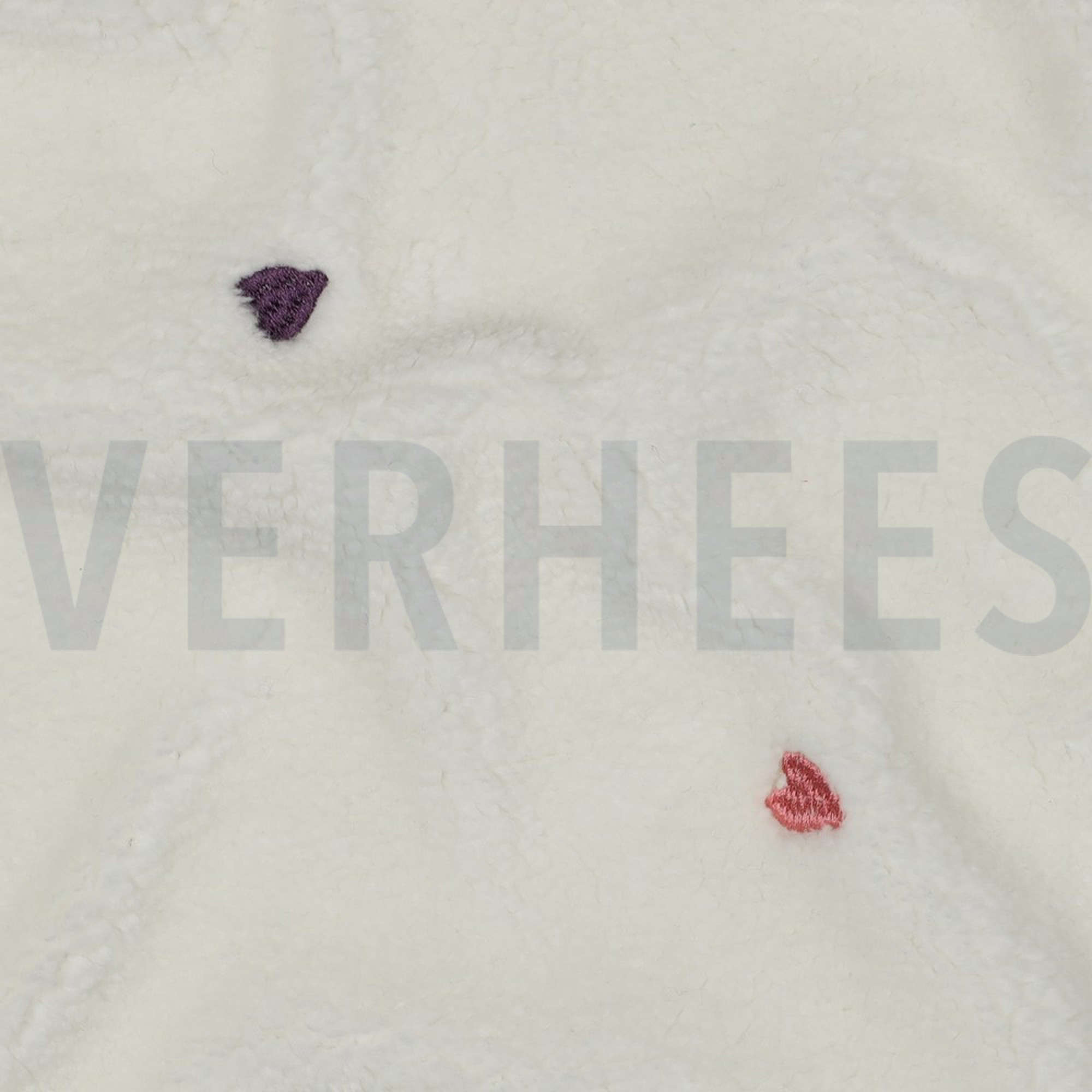TEDDY EMBROIDERY HEARTS ECRU (high resolution) #2